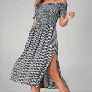 Bardot Off the Shoulder Midi Dress